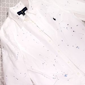 Polo Ralph Lauren Kids Cotton Oxford Splatter Shirt